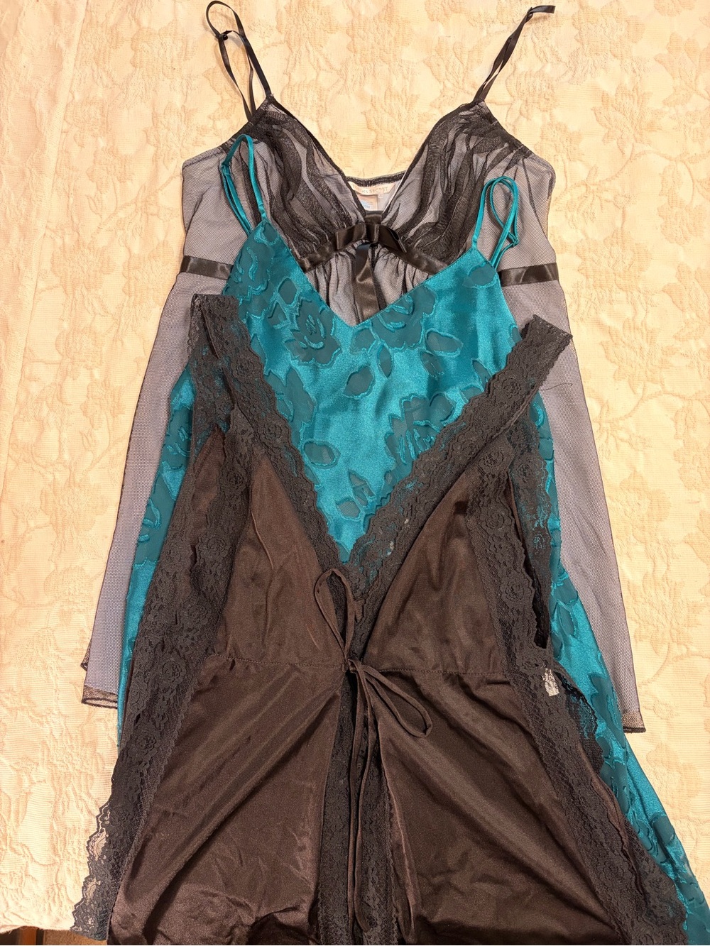 Vintage Victoria's Secret (&others) babydoll satin and chiffon bundle